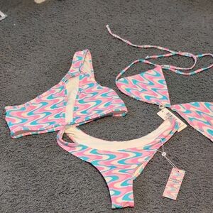 Frankie's Bikinis Wildflower Colorful Swirl Bikini Set